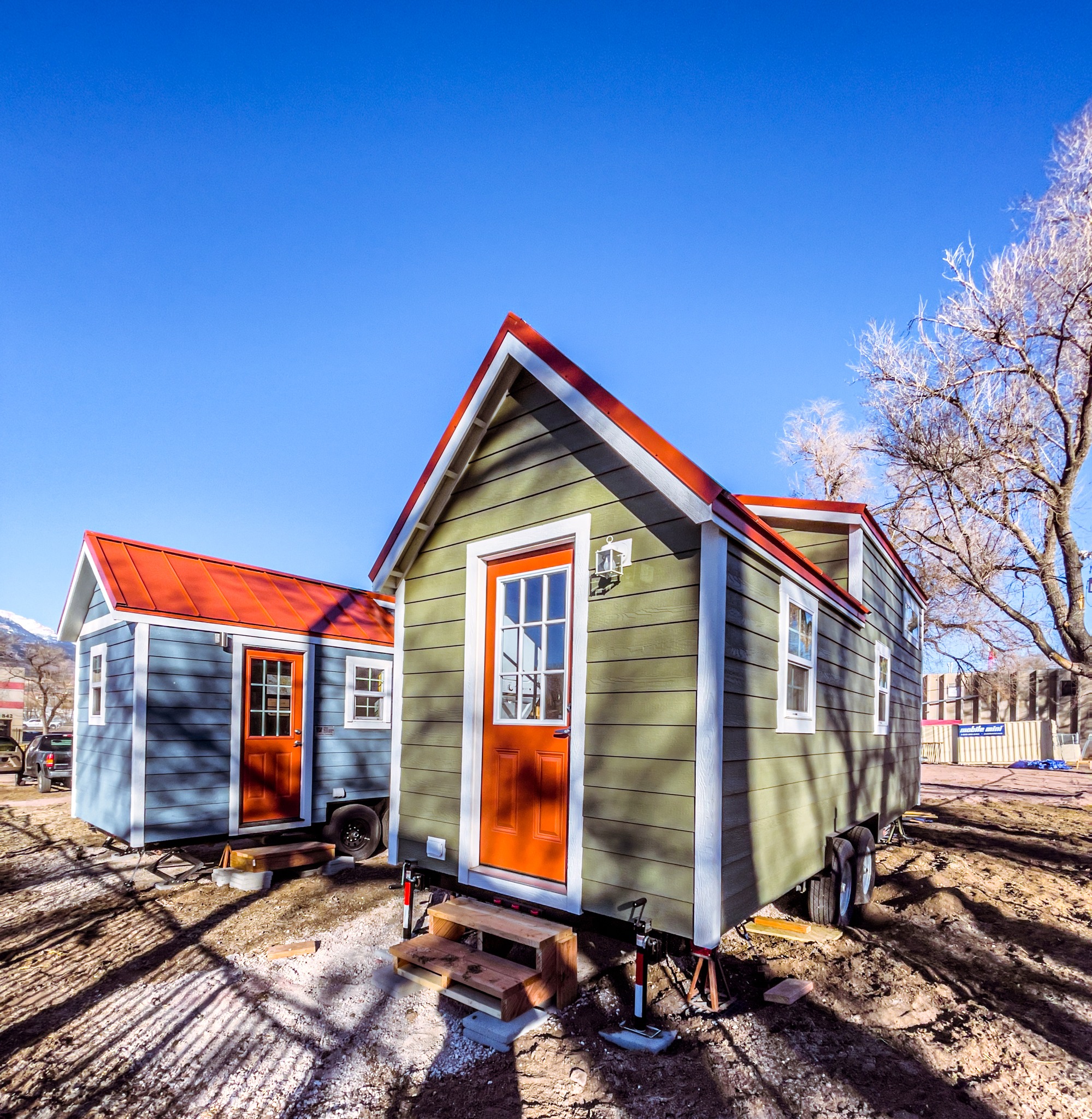 Working Fusion tiny home village* presenting W. Fountain Boulevard & S. Sierra Madre Street