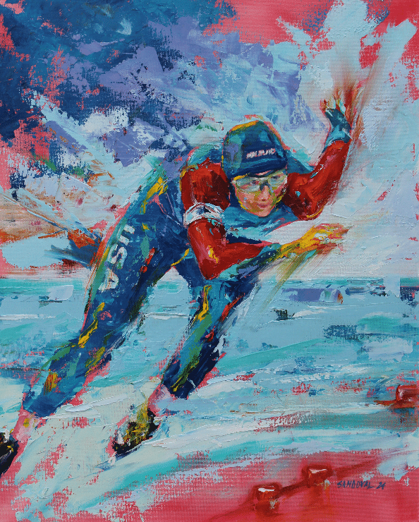 Bernard Sandoval Live Winter Olympics Painting - Downtown Partnership
